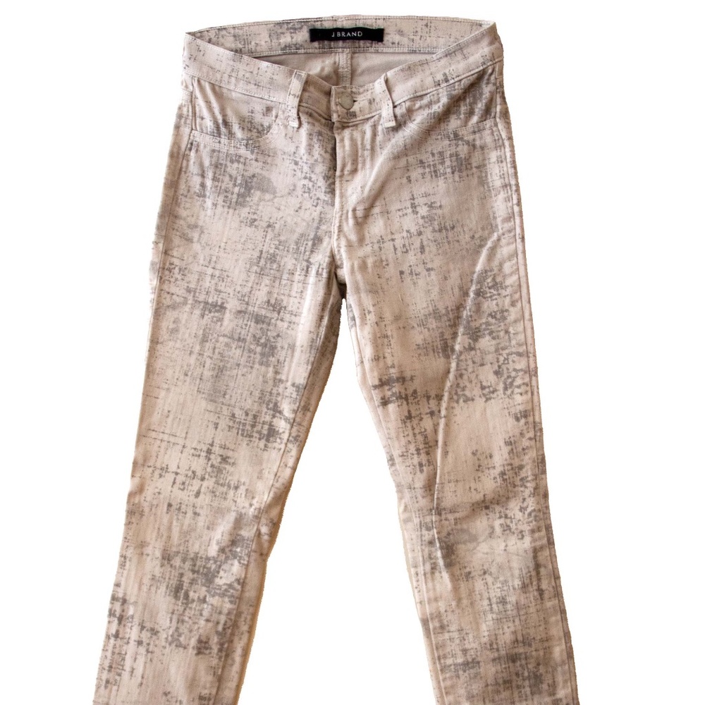 J Brand Mid-Rise Skinny Jeans, Coated Noise